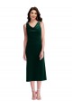 Online Verde Scuro Tubino Cappuccio Midi Velluto Elastico Corto Abiti da damigella donore / Abiti da ballo / Abiti da cocktail