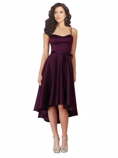 Online Vinaccia Linea A Innamorato Scoop Neck Raso Corto Abiti da damigella donore / Abiti da ballo
