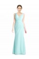 Online Waterfall Stile sirena Scollatura a V Chiffona Pizzo Lunga Abiti da damigella donore