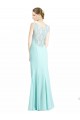 Online Waterfall Stile sirena Scollatura a V Chiffona Pizzo Lunga Abiti da damigella donore