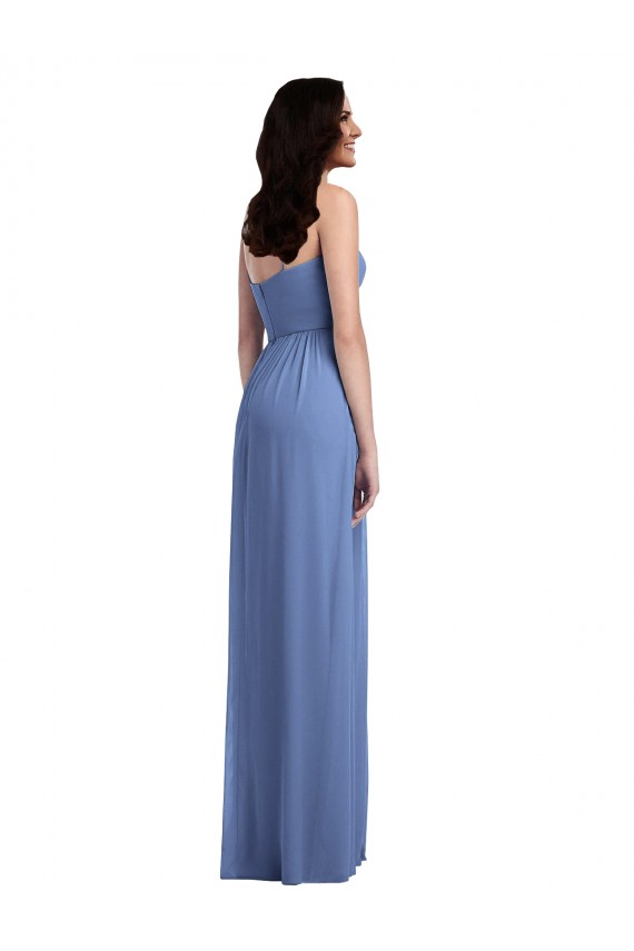 Online Windsor Blu Linea A Sottili Chiffona Lunga Abiti da damigella donore