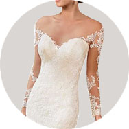 Online Manica lunghe Abiti da sposa